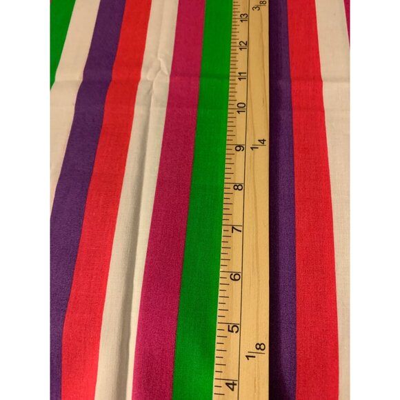 Vibrant Striped Cotton Fabric 1/2 Yard 42" Wide For Crafts Sewing - Picture 3 of 5